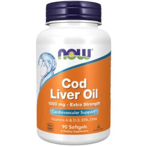 Cod Liver Oil 1000mg 90 softgels - Now Foods