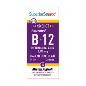 Superior Source Activated B12 2000µg + B6 (P-5-P) + methylfolate 1200µg 60 tabl