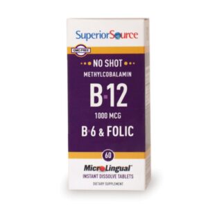 Superior Source B12 Methylcobalamin 1000µg + B6 + Folic acid 400µg 60 tabl