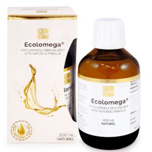 Ecolomega nestemäinen kalaöljy maustamaton 200 ml - Natura Media