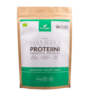 Foodin kotimainen hamppuproteiinijauhe 600 g